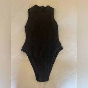Skims Black High Neck One Piece Swimsuit